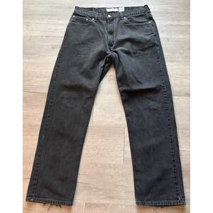 Levis 505 Regular Fit Jeans Mens 35x32 Black Faded Straight Leg Denim 005050260